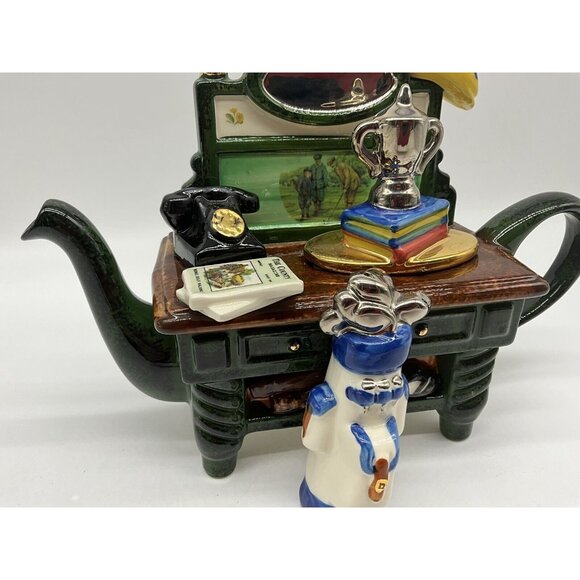 Tony Carter Golf Themed Collectible Teapot Hand Painted Home Decor Teapots READ - Picture 9 of 16